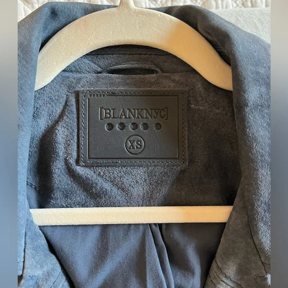 BLANK NYC Suede Moto Jacket in Slate Blue - Picture 7 of 14
